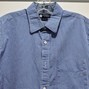 J. Crew men’s navy blue gingham dress shirt